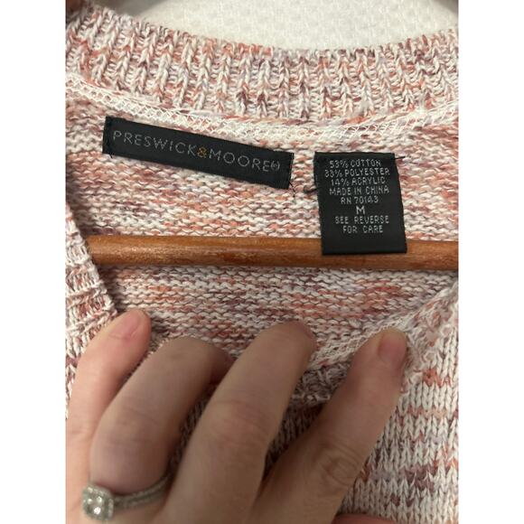 Preswick & Moore Multicolor Crew Neck Long Sleeve Front‎ Pocket Sweater Size M - Picture 5 of 9